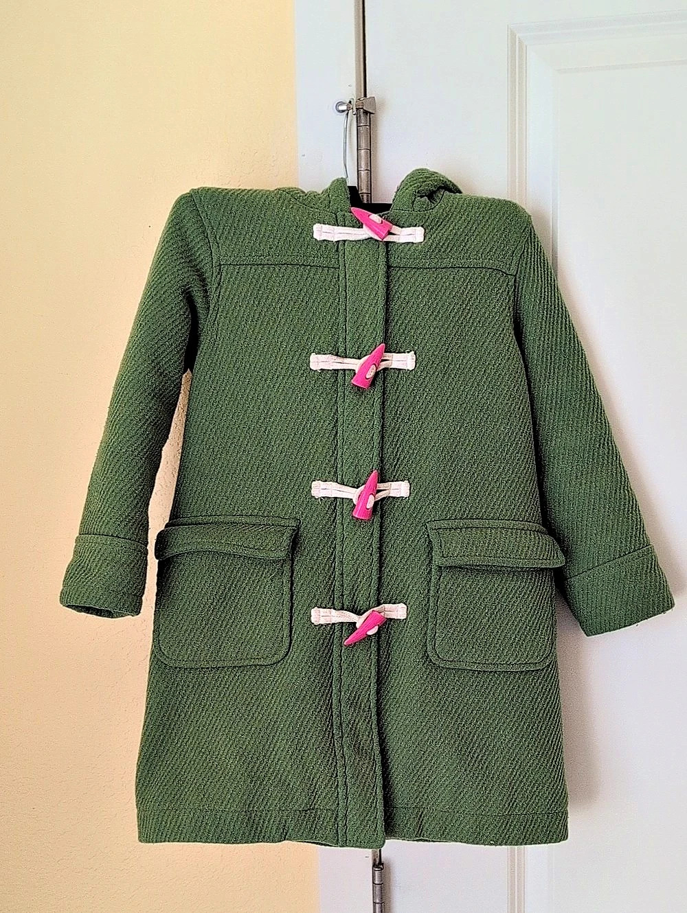 mini boden Green Wool Blend Toggle Coat Size Small 5-6 Yrs Fall/Winter Peacoat